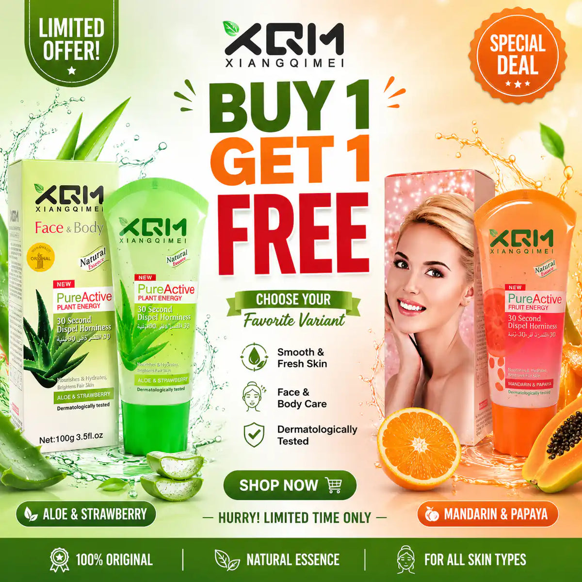 XQM 2-in-1 Face & Body Scrub Gel ( BUY 1 GET 1 FREE )