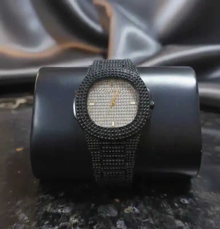 Diamond Iced Out Watch for Men Women - Stainless Steel Classic Wristwatch