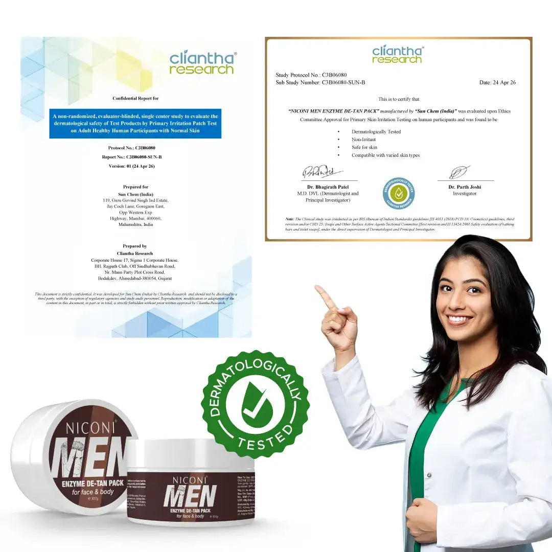 Niconi Men & Women Enzyme De-Tan Pack For Face & Body (BUY 1 GET 1 FREE )